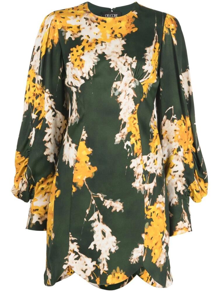 Del Core floral-print scallop-hem mini dress - Green Cover