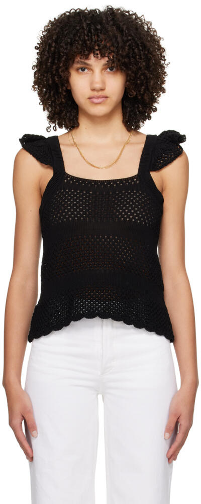 A.P.C. Black Crocheted Tank Top Cover