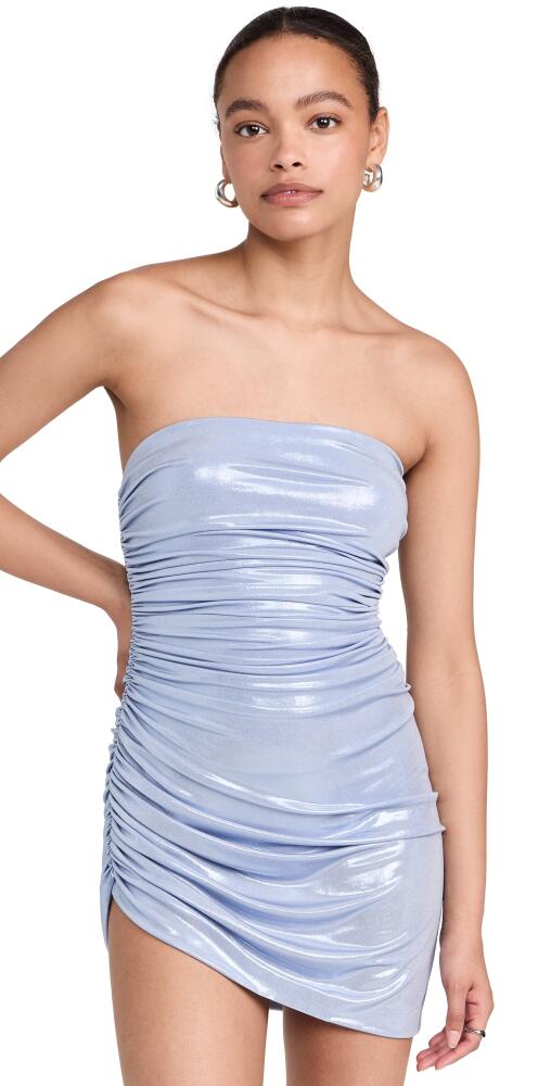 Norma Kamali Strapless Diana Pickleball Dress Misty Blue Cover