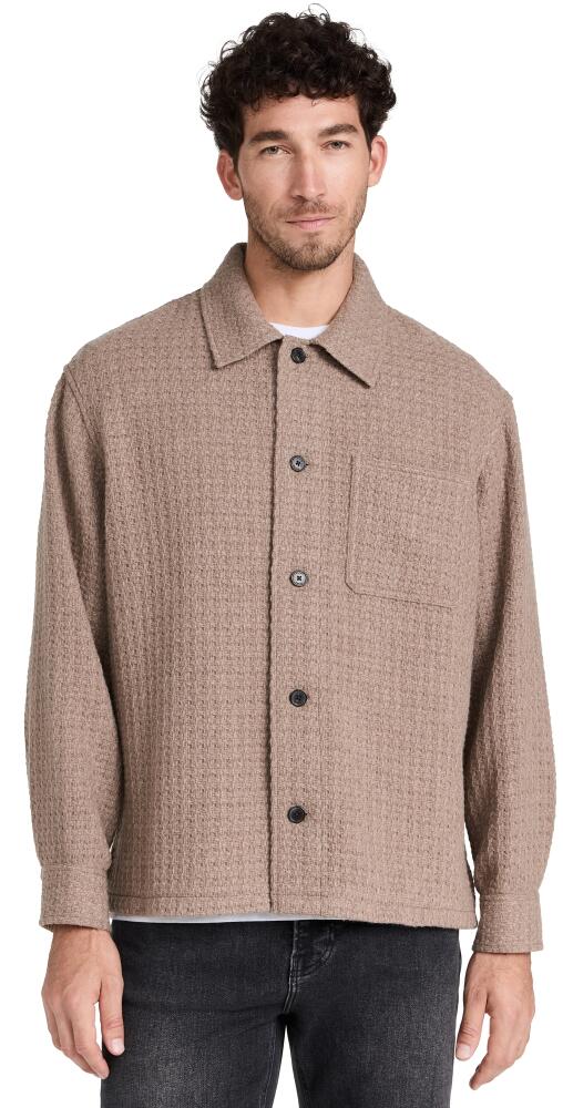 FRAME Textured Shirt Jacket Light Brown Cover