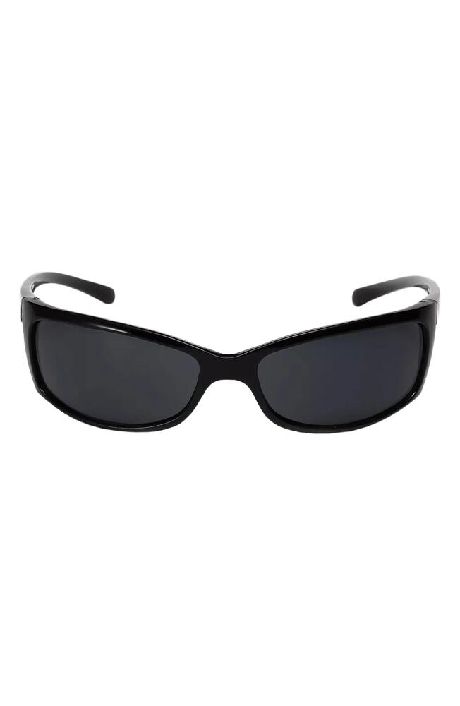 Fifth & Ninth Rocket 67mm Polarized Wraparound Sunglasses in Black/Black Cover