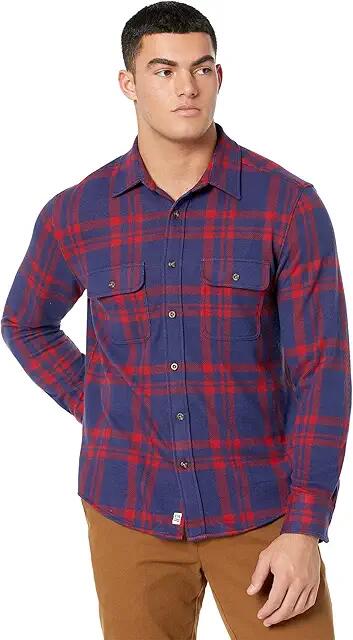 Fair Harbor The Dunewood Flannel (Deep Water Navy/Red Sail) Men's Clothing Cover