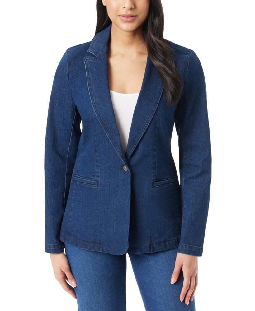 Gloria Vanderbilt Women's Denim One-Button Blazer - Commack Medium Wash Cover