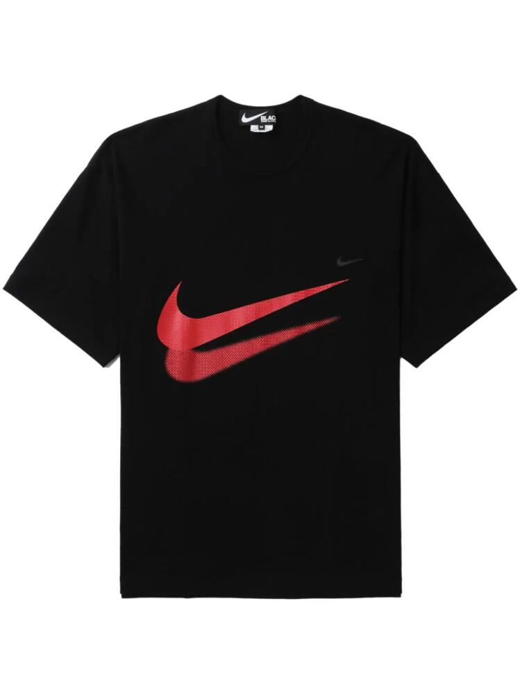 Black Comme Des Garçons Swoosh logo-print cotton T-shirt Cover