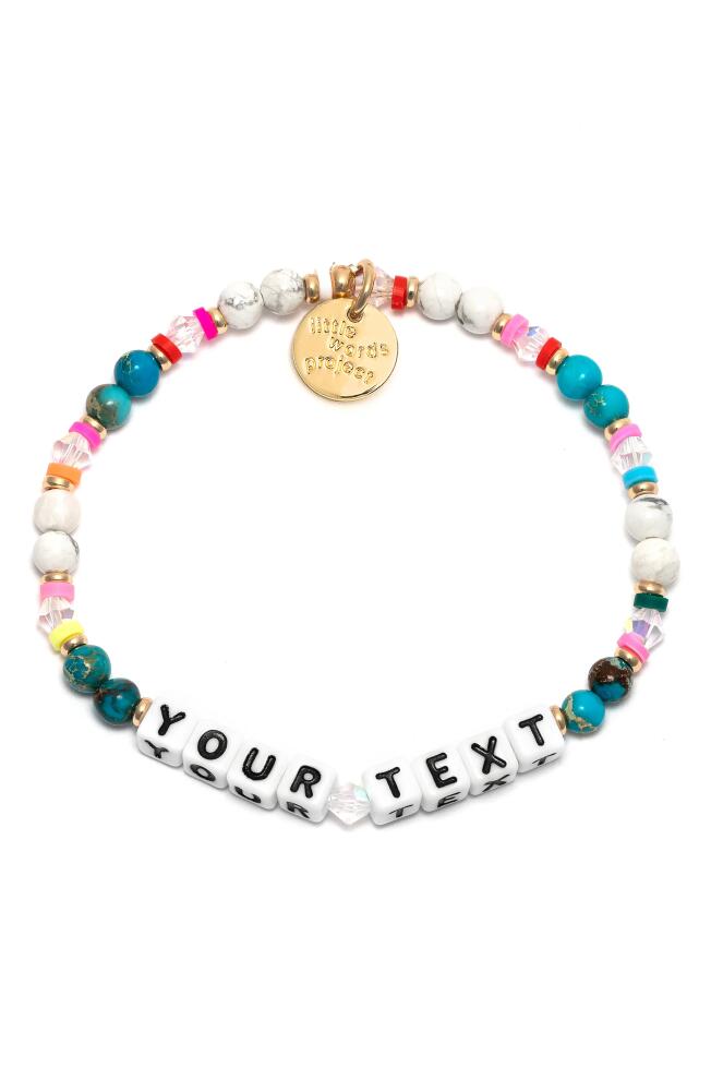 Little Words Project Joyful Custom Beaded Stretch Bracelet in White Multi Cover