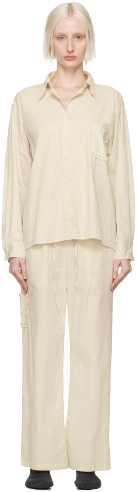 Deiji Studios Beige Check Pyjama Set Cover