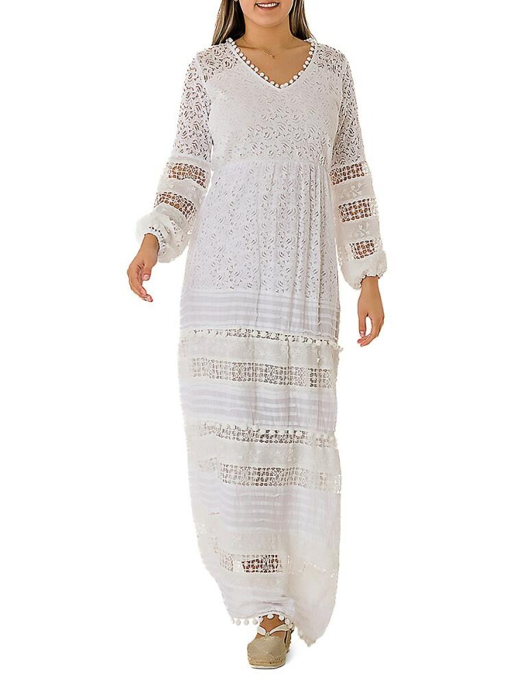 Ranee's Women's Lace Maxi Coverup Dress - White Cover