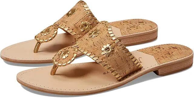 Jack Rogers Jacks Flat Sandal (Natural Cork/Gold) Women's Sandals Cover