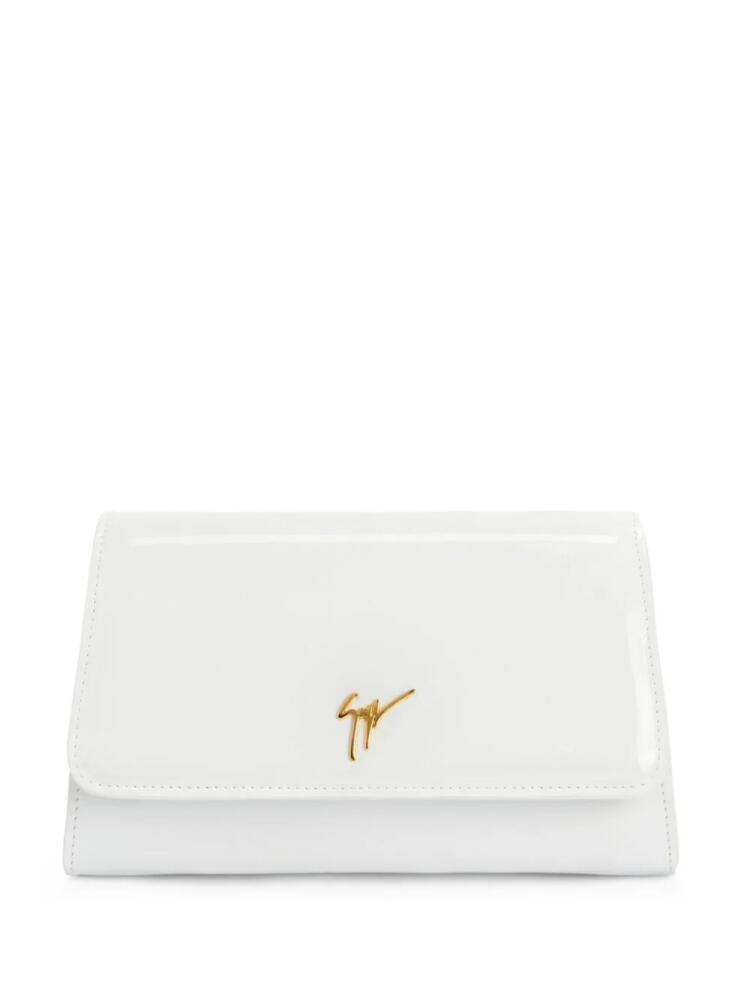 Giuseppe Zanotti Cleopatra logo-plaque clutch bag - White Cover