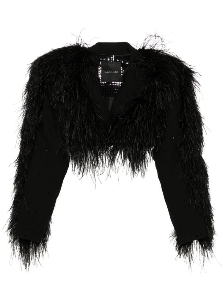 Loulou feather-embellished jacket - Black Cover