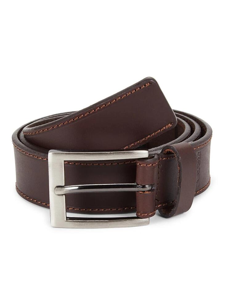 Joe's Jeans Men's Contrast Stitch Leather Belt - Brown Cover