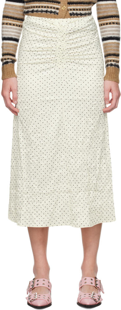 GANNI White Polka Dot Midi Skirt Cover