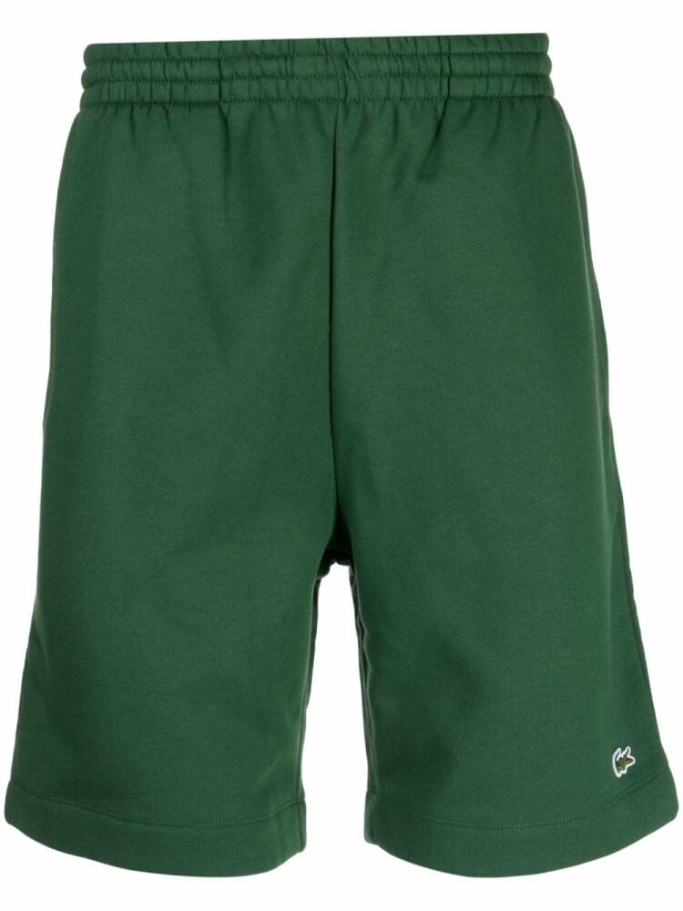 Lacoste logo-patch cotton blend track shorts - Green Cover