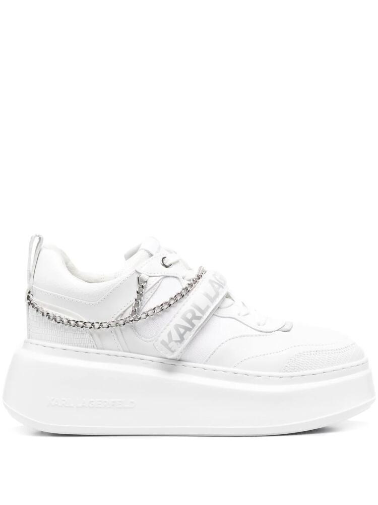 Karl Lagerfeld logo-print chain-link detailed sneakers - White Cover