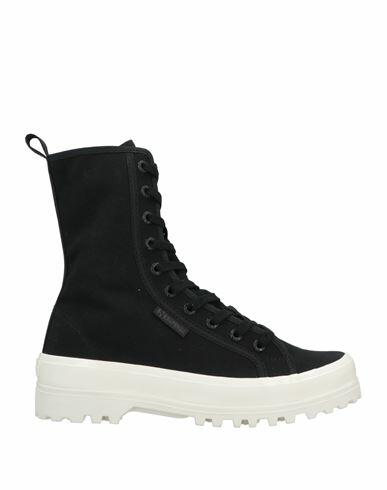 Superga Woman Ankle boots Black Textile fibers Cover