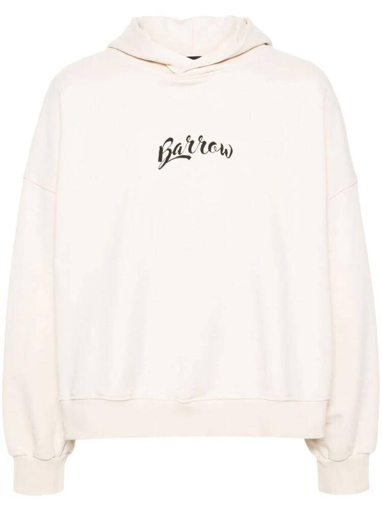 BARROW logo-print cotton hoodie - Neutrals Cover