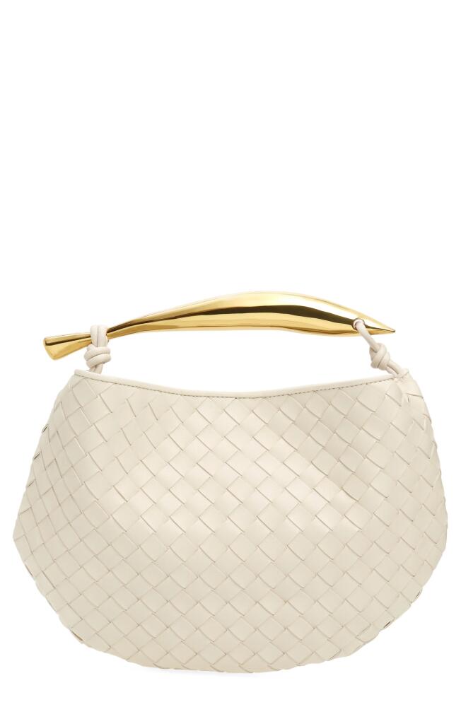 Bottega Veneta Sardine Intrecciato Leather Top Handle Bag in 9104 Chalk-M Brass Cover