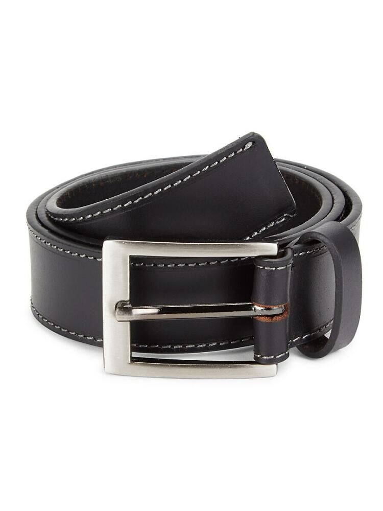 Joe's Jeans Men's Contrast Stitch Leather Belt - Black Cover