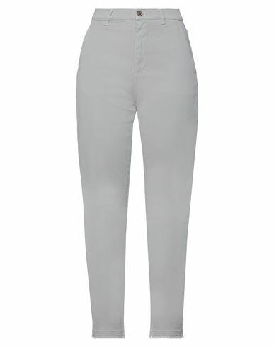 Avantgar Denim By European Culture Woman Pants Light grey Cotton, Polyester, Rubber Cover