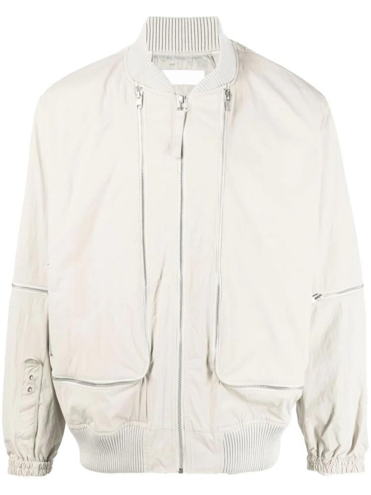 Helmut Lang zipped-up bomber jacket - Neutrals Cover