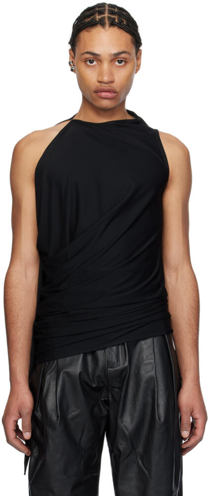 AARON ESH Black Draped Tank Top Cover