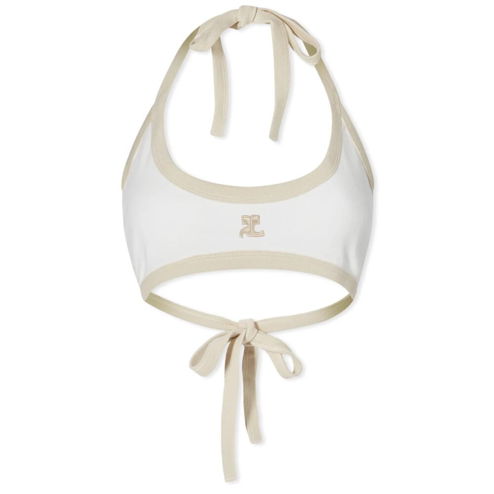 Courrèges Women's Buckle Contrast Bra in White Heritage/Limestone Cover