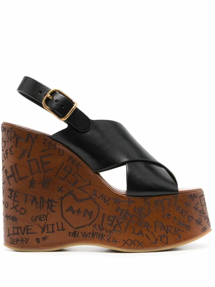 Chloé Maxime 130mm wedge sandals - Black Cover