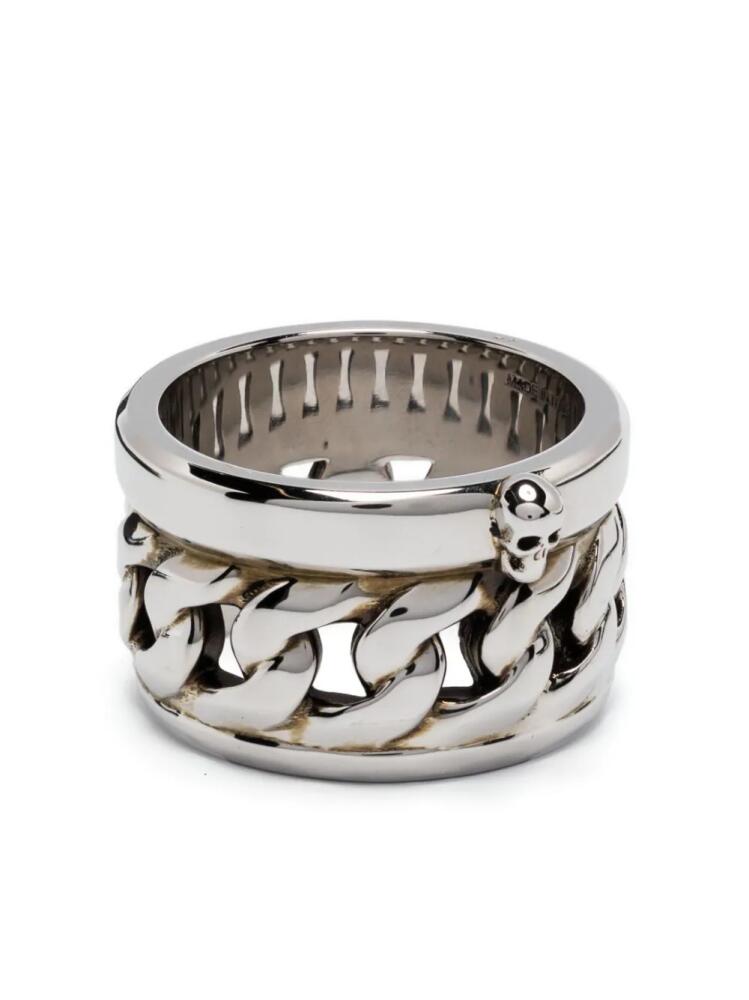 Alexander McQueen chain-motif band ring - Silver Cover