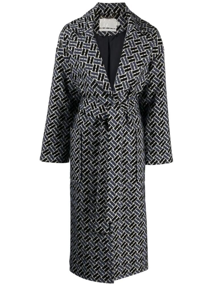 JANE Rembrandt graphic-print midi coat - Blue Cover