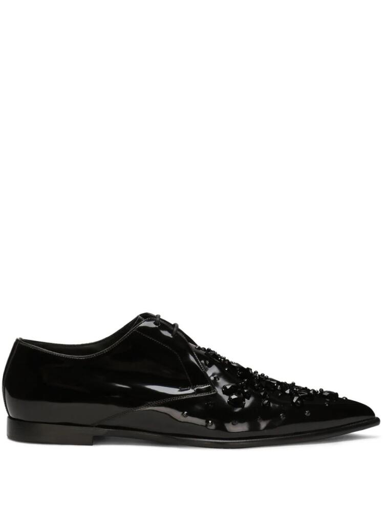 Dolce & Gabbana crystal-embellished Derby shoes - Black Cover