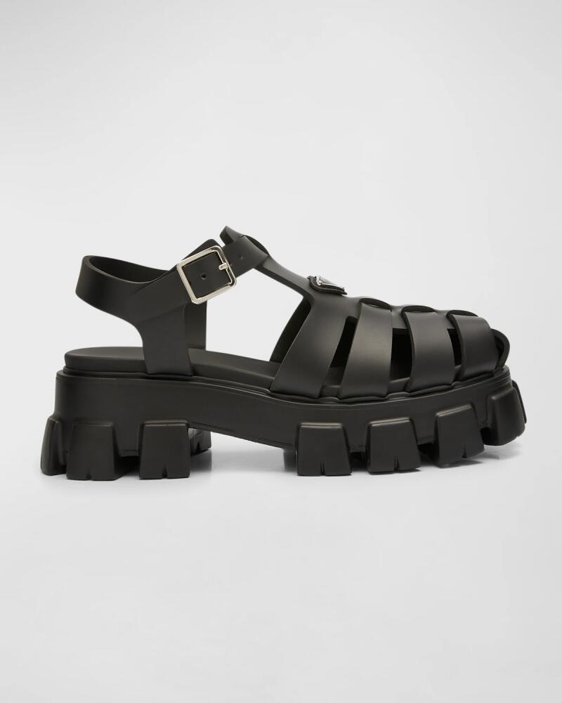 Prada Men's Monolith Rubber Chunky-Sole Fisherman Sandals Cover