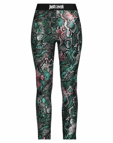 Just Cavalli Woman Leggings Green Polyamide, Elastane Cover