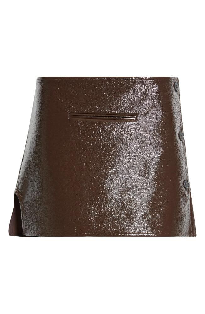 Courrèges Oblique Vinyl Miniskirt in Chocolate Cover