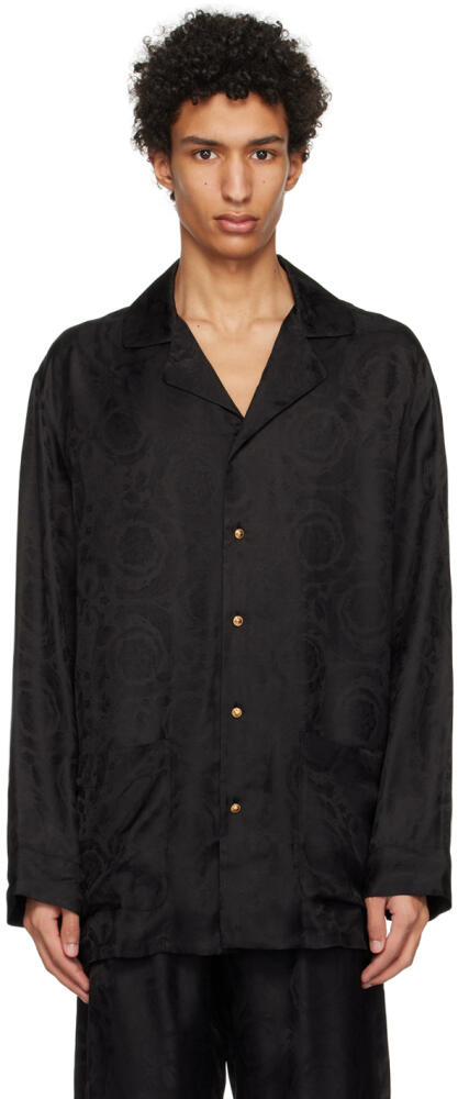 Versace Underwear Black Barocco Pyjama Shirt Cover