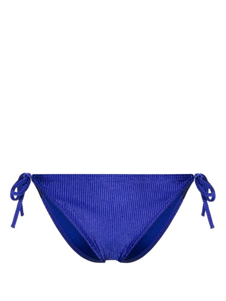 Calvin Klein logo-tape ribbed bikini bottoms - Blue Cover