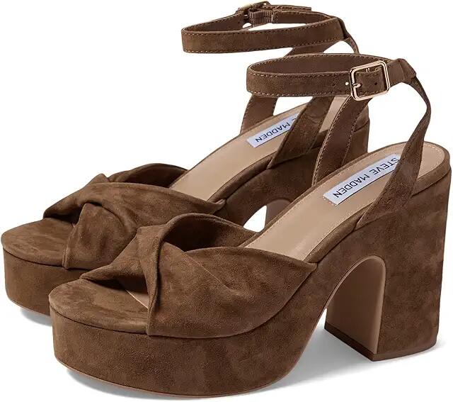 Steve Madden Caelan Heeled Sandal (Chestnut Suede) Women's Shoes Cover