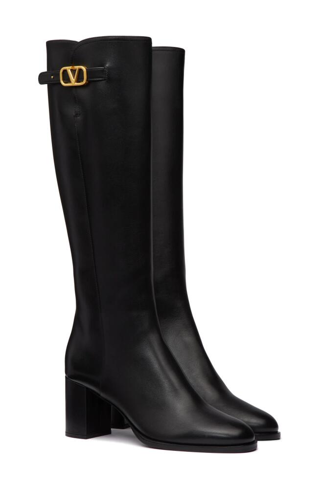 Valentino Garavani VLOGO Signature Knee High Boot in Nero Cover