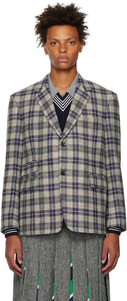 Thom Browne Gray Tartan Blazer Cover