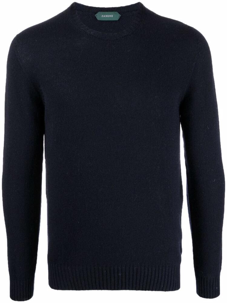 Zanone crew-neck knitted jumper - Blue Cover