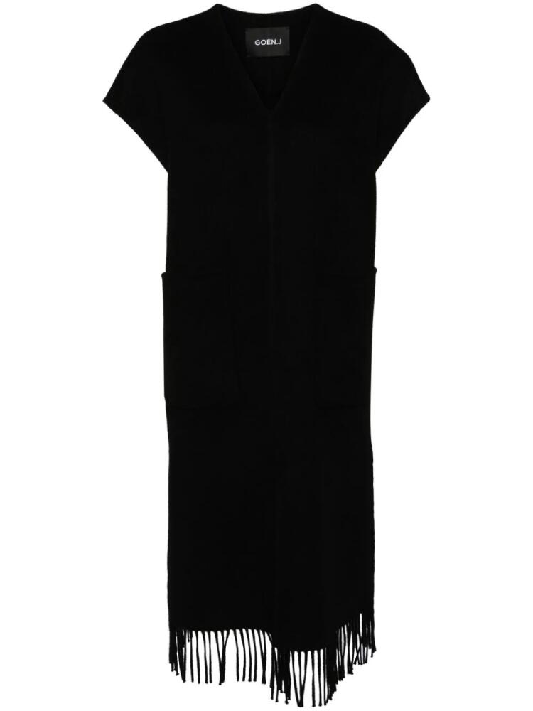 Goen.J double-faced fringed dress - Black Cover