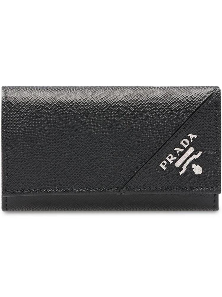 Prada leather keychain wallet - Black Cover