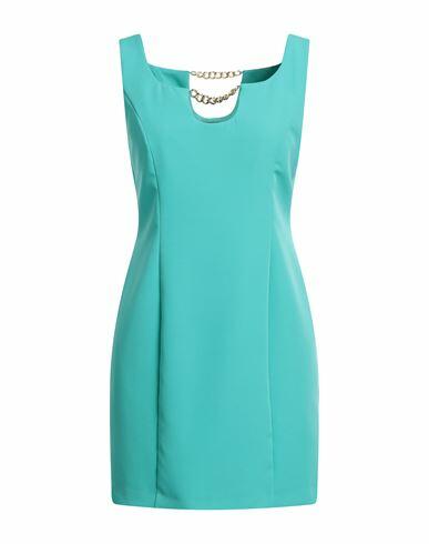 Cristinaeffe Woman Mini dress Turquoise Polyester, Elastane Cover