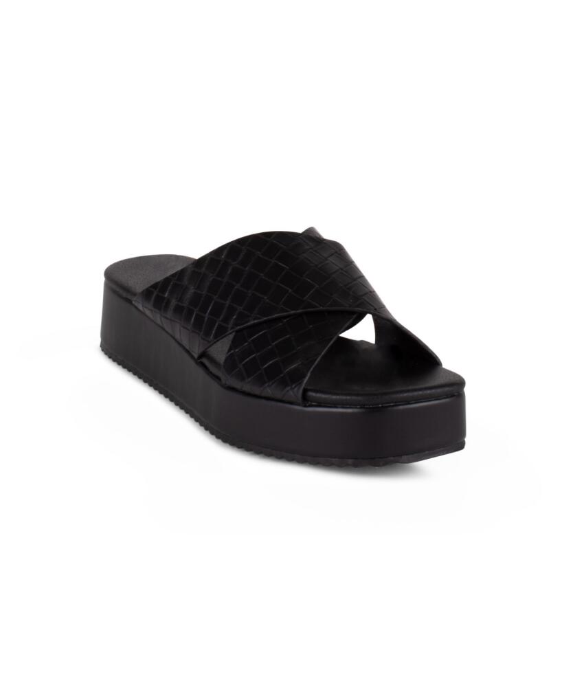 Gloria Vanderbilt Women's Rue Platform Slide Sandals - Black Cover