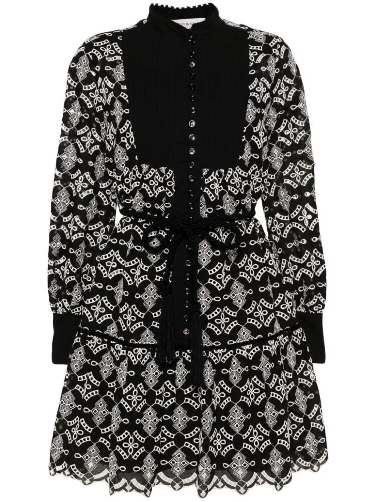 ERMANNO FIRENZE embroidered tied mini dress - Black Cover