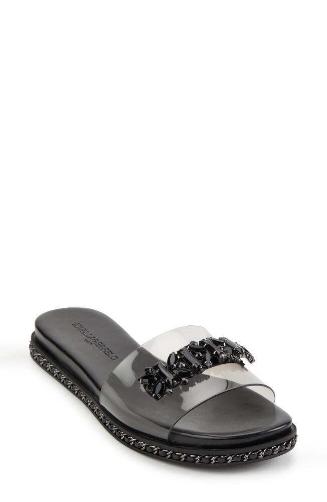 Karl Lagerfeld Paris Bijou Embellished Slide in Smoke Cover