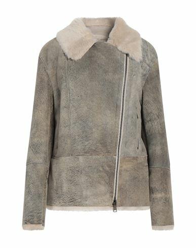 Vintage De Luxe Woman Jacket Beige Shearling, Soft Leather Cover