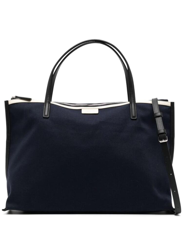 agnès b. 2-way canvas tote bag - Blue Cover