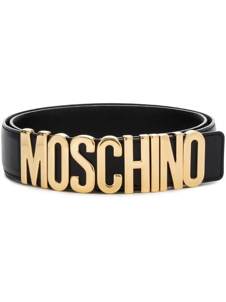 Moschino logo-plaque belt - Black Cover