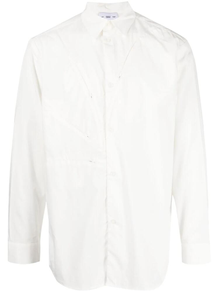 Post Archive Faction zip-detail long-sleeve shirt - White Cover