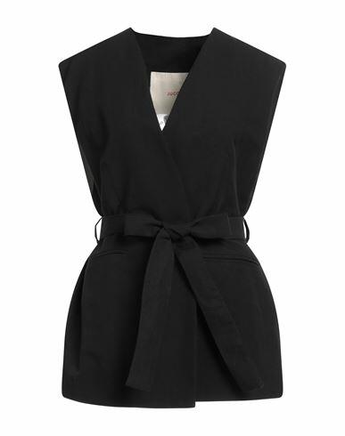 Jucca Woman Blazer Black Linen, Cotton Cover